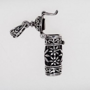 Gedenksieraad koker bloemetjes open