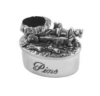 Hay cart pin cushion