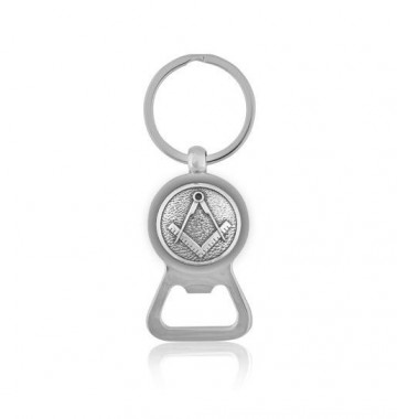 Keychain bottle opener masonic pewter