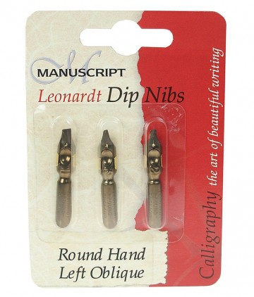 Leonardt dip pens roundhand left oblique