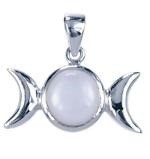 Maanfase hanger zilver parelmoer schelp