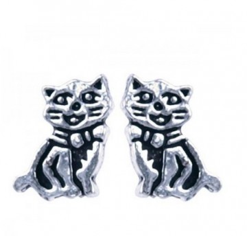 Oorstekers zilver kat