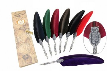 Piu32 schrijfveer uil op kaart 0