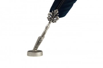 Piu33 schrijfveer fleur de lys zwart met houder