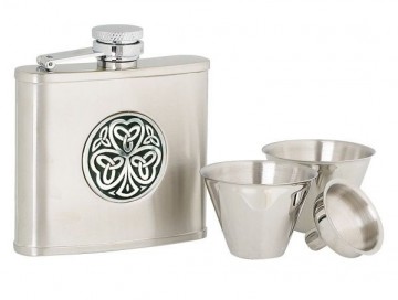 St81f hipflask shamrock giftset